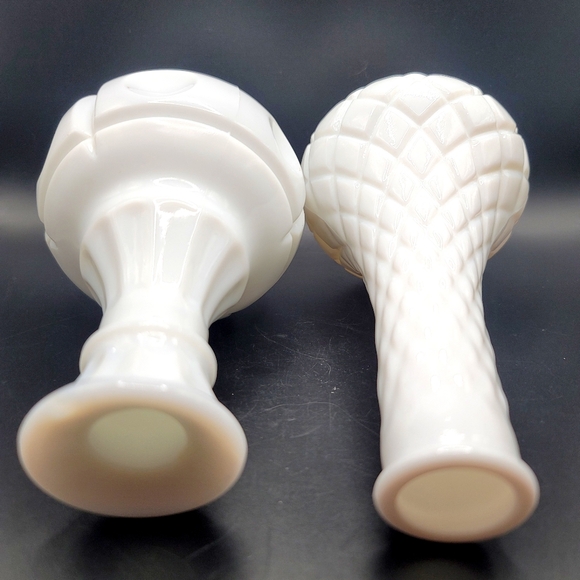 Vintage Small Milk Glass Bud Vases Set Of 2 - Picture 5 of 9